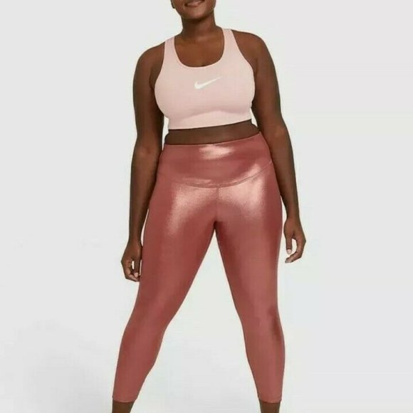 Nike One Icon Shimmer 7/8 Training Leggings 1X NWT - Picture 1 of 8